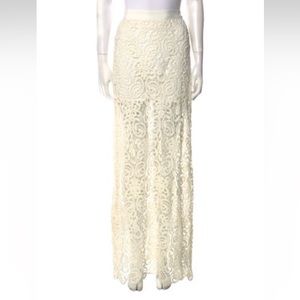 Miguelina maxi skirt high waist, long lace, Large.  Celine is style name